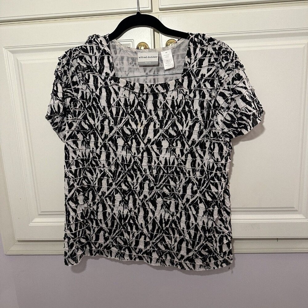 alfred‎ dunner Blouse Black And White Size PM